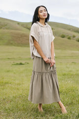 Aspen Midi Skirt in Olive - FINAL SALE