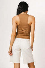 Sleek Jersey Solid Tank in Camel - FINAL SALE