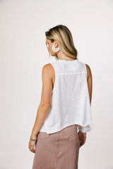 Zaylee Tank in White - FINAL SALE
