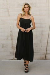 Genevieve Empire Midi Dress in Black - FINAL SALE