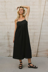 Genevieve Empire Midi Dress in Black - FINAL SALE