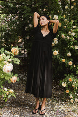 Nina Crocheted Midi Dress in Black - FINAL SALE