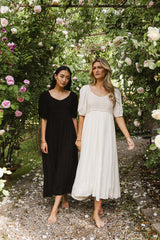 Nina Crocheted Midi Dress in Black - FINAL SALE