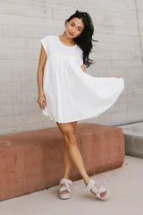 Livia Contrast Mini Dress in White - FINAL SALE