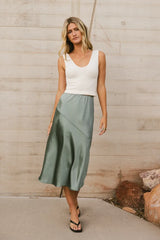Zada Midi Skirt in Sage - FINAL SALE