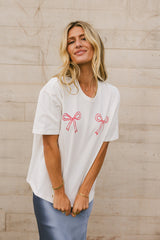 Red Bows Graphic Tee - FINAL SALE