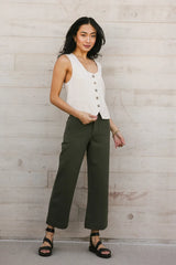 Sadie Wide Leg Pants in Olive - FINAL SALE