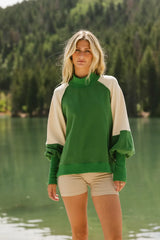 Drew Colorblock Sweatshirt in Green - FINAL SALE