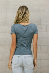 Scoop Neck Tee in Slate - FINAL SALE