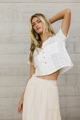 Stacia Textured Button Up - FINAL SALE