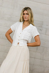 Stacia Textured Button Up - FINAL SALE