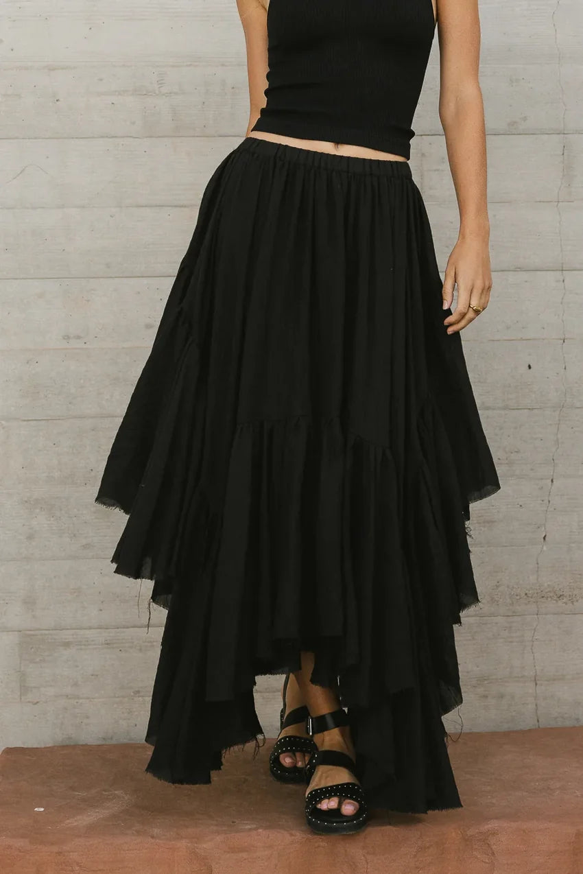 Augusta Handkerchief Skirt in Black - FINAL SALE