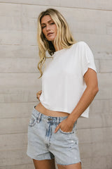 Aggie Tee in Ivory - FINAL SALE