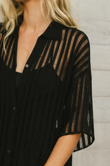 Venetia Sheer Midi Dress in Black - FINAL SALE