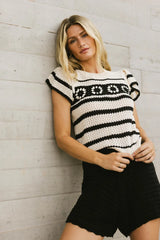 Whitney Crocheted Sweater Top - FINAL SALE