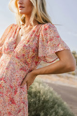 Manoella Floral Maxi Dress in Red - FINAL SALE