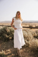 Shelly Ruffled Sweater Top in Ivory - FINAL SALE