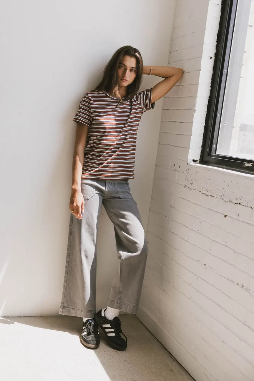 Mckenna Striped Top in Brown - FINAL SALE