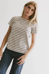 Mckenna Striped Top in Ivory - FINAL SALE