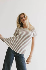 Mckenna Striped Top in Ivory - FINAL SALE