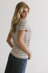 Mckenna Striped Top in Ivory - FINAL SALE