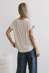 Callie Basic Tee in Natural - FINAL SALE