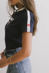 Zermatt Shoulder Stripe Graphic Tee - FINAL SALE