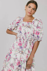Luciana Floral Smocked Midi Dress - FINAL SALE