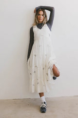 Ari Embroidered Floral Midi Dress - FINAL SALE