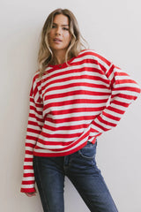 Destinia Striped Top in Red - FINAL SALE