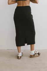 Calais Ribbed Skirt in Black - FINAL SALE