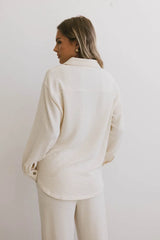 Etta Button Up in Beige - FINAL SALE