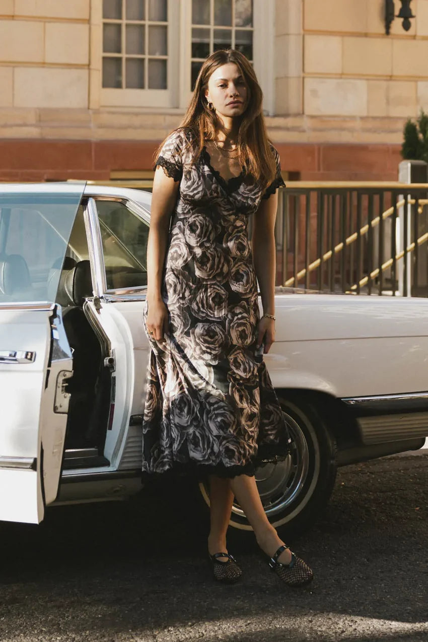 Beatriz Lace Trim Midi Dress - FINAL SALE