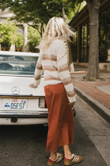Rylie Denim Maxi Skirt in Rust - FINAL SALE