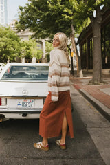 Rylie Denim Maxi Skirt in Rust - FINAL SALE