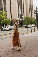 Wrenna Fuzzy Sweater Top in Rust - FINAL SALE