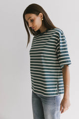 Freddie Striped Tee in Teal - FINAL SALE