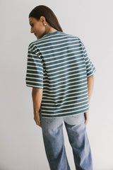 Freddie Striped Tee in Teal - FINAL SALE