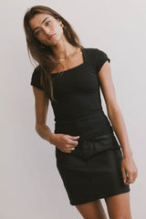 Irene Square Neck Top in Black - FINAL SALE