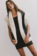 Last Night Sherpa Lined Vest in Black - FINAL SALE
