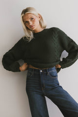Zaidee Knit Sweater in Hunter Green - FINAL SALE