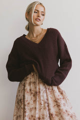 Raychel Knit Sweater in Burgundy - FINAL SALE