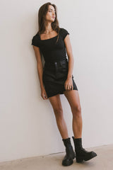 Irene Square Neck Top in Black - FINAL SALE