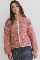 Kadee Quilted Jacket in Burgundy - FINAL SALE