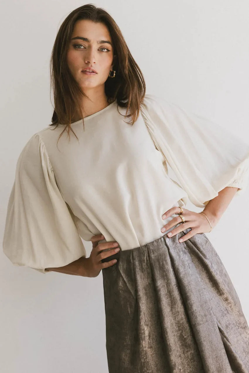 Nadine Blouse in Bone - FINAL SALE