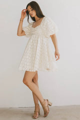Elodie Floral Babydoll Dress in Cream - FINAL SALE
