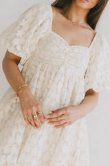 Elodie Floral Babydoll Dress in Cream - FINAL SALE