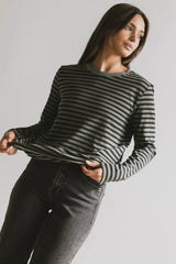 Reggie Striped Top in Olive and Black - FINAL SALE