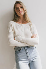 Marin Knit Top in Ivory - FINAL SALE