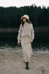 Pippin Plaid Maxi Skirt in Black - FINAL SALE
